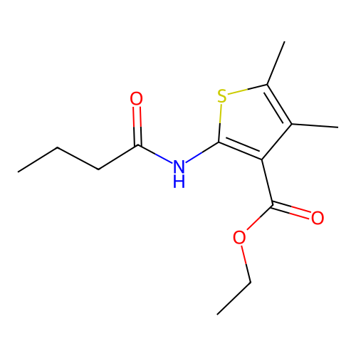 Ethyl 2-(butanoylamino)-4,5-dimethylthiophene-3-carboxylate structure