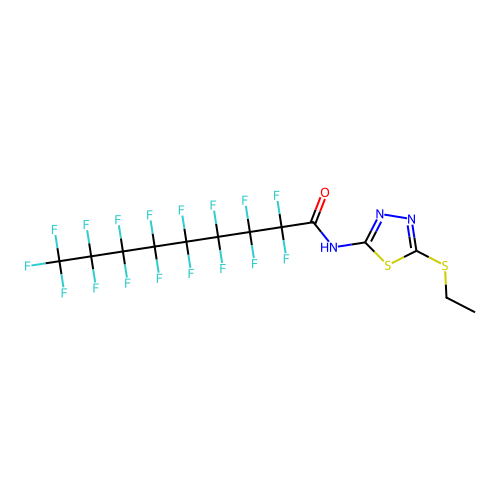 N-(5-(ethylthio)-1,3,4-thiadiazol-2-yl)-2,2,3,3,4,4,5,5,6,6, structure