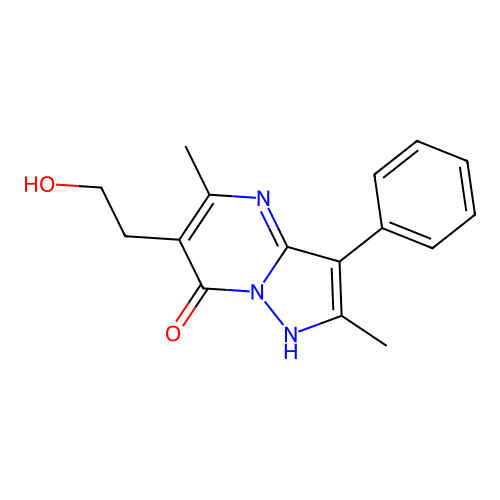 6-(2-hydroxyethyl)-2,5-dimethyl-3-phenylpyrazolo[1,5-a]pyrimidin-7(4H)-one structure