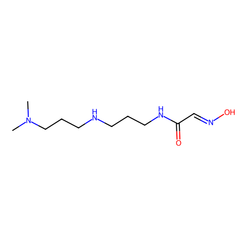 N-(3-{[3-(dimethylamino)propyl]amino}propyl)-2-(hydroxyimino)acetamide structure
