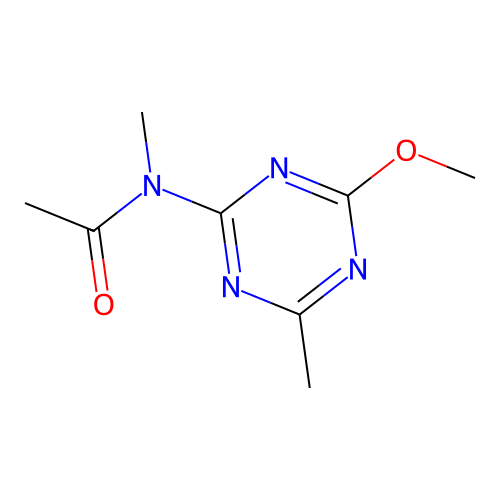 N-(4-methoxy-6-methyl-1,3,5-triazin-2-yl)-N-methylacetamide structure