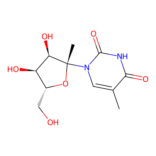 5-Methyl-1'-C-methyluridine structure