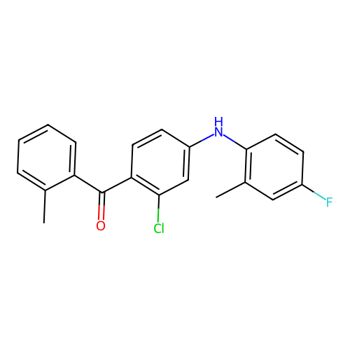 [2-Chloro-4-(4-fluoro-2-methyl-phenylamino)-phenyl]-o-tolyl-methanone structure