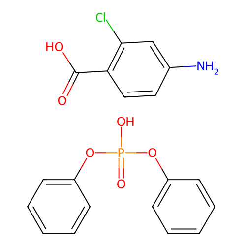 4-Amino-2-chlorobenzoic acid-diphenyl hydrogen phosphate(1:1) structure