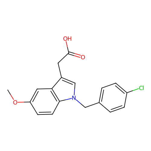 1h-Indole-3-acetic acid,1-[(4-chlorophenyl)methyl]-5-methoxy- structure