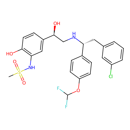 Methanesulfonamide, N-(5-((1R)-2-(((1R)-2-(3-chlorophenyl)-1-(4-(difluoromethoxy)phenyl)ethyl)amino)-1-hydroxyethyl)-2-hydroxyphenyl)- structure