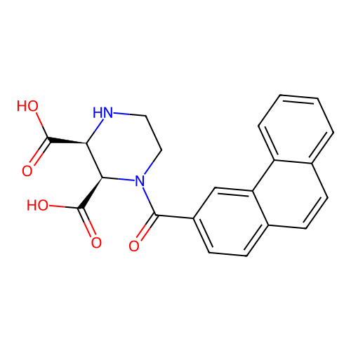 (2R,3S)-1-(phenanthrene-3-carbonyl)piperazine-2,3-dicarboxylic Acid structure