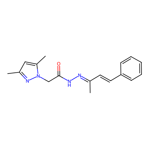 (E)-2-(3,5-dimethyl-1H-pyrazol-1-yl)-N'-((E)-4-phenylbut-3-en-2-ylidene)acetohydrazide structure