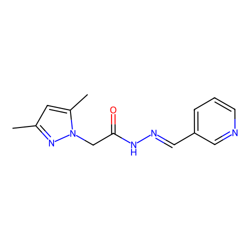 2-(3,5-dimethyl-1H-pyrazol-1-yl)-N'-[(E)-pyridin-3-ylmethylidene]acetohydrazide structure