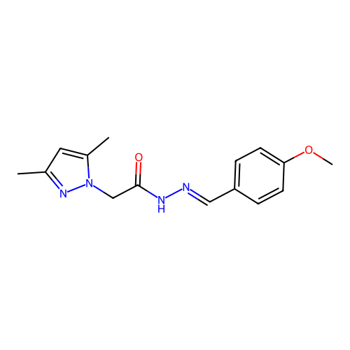 2-(3,5-dimethyl-1H-pyrazol-1-yl)-N'-[(E)-(4-methoxyphenyl)methylidene]acetohydrazide structure