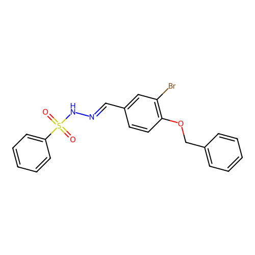 N'-[4-(benzyloxy)-3-bromobenzylidene]benzenesulfonohydrazide structure