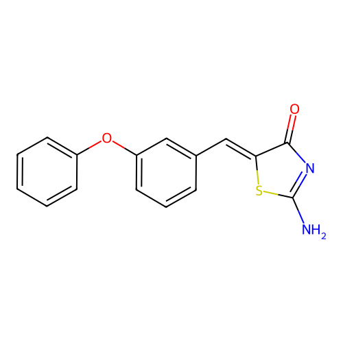 2-Amino-5-[(3-phenoxyphenyl)methylidene]-1,3-thiazol-4-one structure