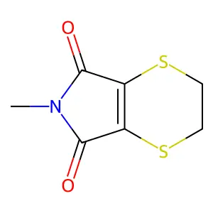 6H-p-Dithiino(2,3-c)pyrrole-5,7-dione, 2,3,5,7-tetrahydro-6-methyl- structure