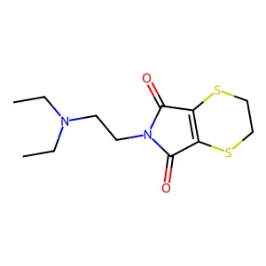 p-Dithiin-2,3-dicarboximide, 5,6-dihydro-N-(2-(diethylamino)ethyl)- structure