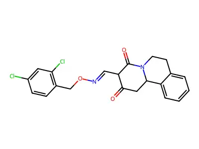 3-[(2,4-dichlorophenyl)methoxyiminomethyl]-1,6,7,11b-tetrahydrobenzo[a]quinolizine-2,4-dione structure