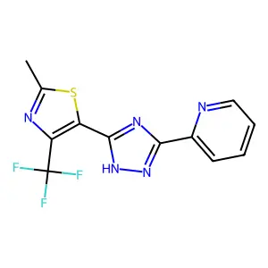 2-{5-[2-methyl-4-(trifluoromethyl)-1,3-thiazol-5-yl]-4H-1,2,4-triazol-3-yl}pyridine structure
