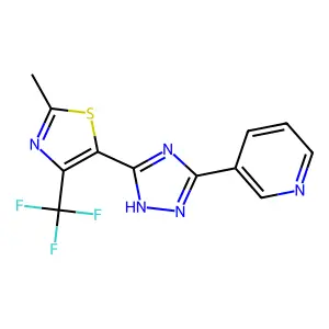 3-{5-[2-methyl-4-(trifluoromethyl)-1,3-thiazol-5-yl]-4H-1,2,4-triazol-3-yl}pyridine structure