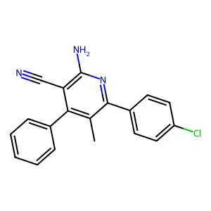 2-Amino-6-(4-chlorophenyl)-5-methyl-4-phenylnicotinonitrile structure