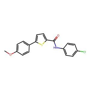 N-(4-chlorophenyl)-5-(4-methoxyphenyl)thiophene-2-carboxamide structure