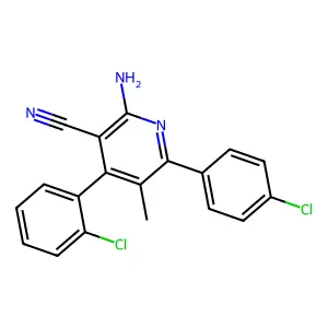 2-Amino-4-(2-chlorophenyl)-6-(4-chlorophenyl)-5-methylnicotinonitrile structure