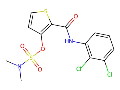 2-[(2,3-dichloroanilino)carbonyl]-3-thienyl-N,N-dimethylsulfamate structure