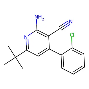 2-Amino-6-(tert-butyl)-4-(2-chlorophenyl)nicotinonitrile structure