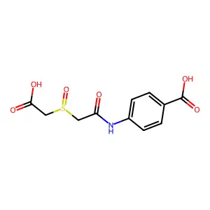 4-({2-[(Carboxymethyl)sulfinyl]acetyl}amino)benzenecarboxylic acid structure