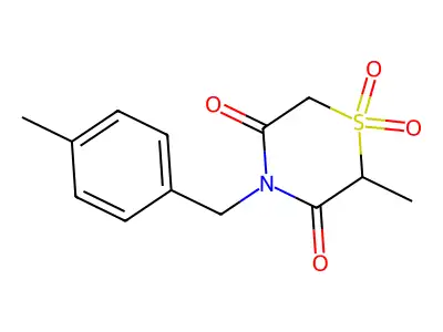 2-Methyl-4-(4-methylbenzyl)-1lambda~6~,4-thiazinane-1,1,3,5-tetraone structure
