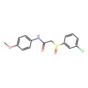 2-[(3-chlorophenyl)sulfinyl]-N-(4-methoxyphenyl)acetamide structure