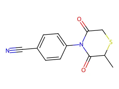 4-(2-Methyl-3,5-dioxothiomorpholin-4-yl)benzonitrile structure