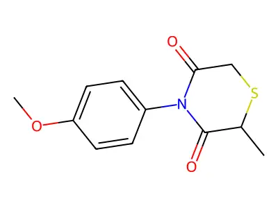 4-(4-Methoxyphenyl)-2-methylthiomorpholine-3,5-dione structure