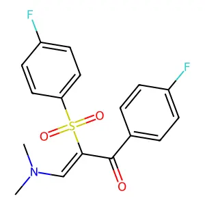 3-(Dimethylamino)-1-(4-fluorophenyl)-2-[(4-fluorophenyl)sulfonyl]-2-propen-1-one structure
