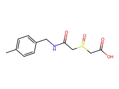 2-({2-[(4-Methylbenzyl)amino]-2-oxoethyl}sulfinyl)acetic acid structure