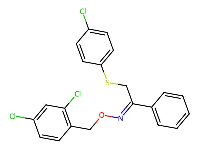 2-(4-chlorophenyl)sulfanyl-N-[(2,4-dichlorophenyl)methoxy]-1-phenylethanimine structure