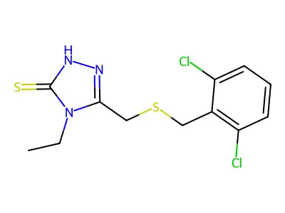 5-{[(2,6-dichlorobenzyl)sulfanyl]methyl}-4-ethyl-4H-1,2,4-triazole-3-thiol structure