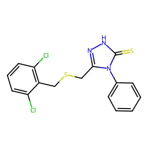 5-{[(2,6-dichlorobenzyl)sulfanyl]methyl}-4-phenyl-4H-1,2,4-triazole-3-thiol structure