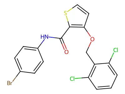 N-(4-bromophenyl)-3-[(2,6-dichlorophenyl)methoxy]thiophene-2-carboxamide structure