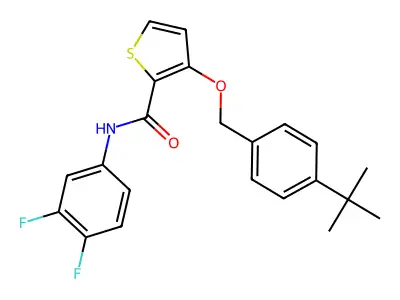 3-[(4-tert-butylphenyl)methoxy]-N-(3,4-difluorophenyl)thiophene-2-carboxamide structure