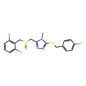 {5-[(4-chlorobenzyl)sulfanyl]-4-methyl-4H-1,2,4-triazol-3-yl}methyl 2,6-dichlorobenzyl sulfoxide structure