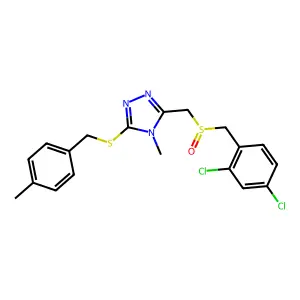 3-{[(2,4-dichlorobenzyl)sulfinyl]methyl}-4-methyl-5-[(4-methylbenzyl)sulfanyl]-4H-1,2,4-triazole structure
