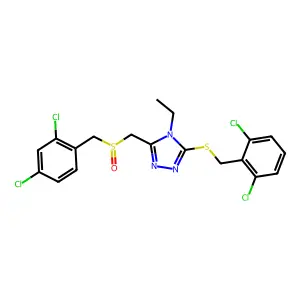 3-[(2,6-dichlorobenzyl)sulfanyl]-5-{[(2,4-dichlorobenzyl)sulfinyl]methyl}-4-ethyl-4H-1,2,4-triazole structure