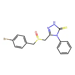 5-{[(4-bromobenzyl)sulfinyl]methyl}-4-phenyl-4H-1,2,4-triazole-3-thiol structure