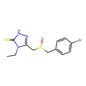 5-{[(4-bromobenzyl)sulfinyl]methyl}-4-ethyl-4H-1,2,4-triazole-3-thiol structure