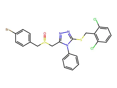 3-{[(4-bromobenzyl)sulfinyl]methyl}-5-[(2,6-dichlorobenzyl)sulfanyl]-4-phenyl-4H-1,2,4-triazole structure