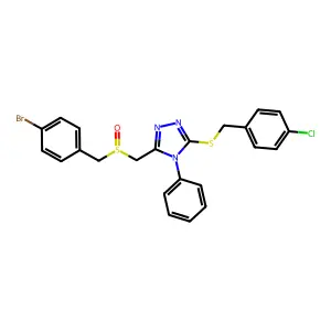 3-{[(4-bromobenzyl)sulfinyl]methyl}-5-[(4-chlorobenzyl)sulfanyl]-4-phenyl-4H-1,2,4-triazole structure
