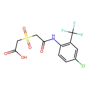 2-({2-[4-Chloro-2-(trifluoromethyl)anilino]-2-oxoethyl}sulfonyl)acetic acid structure