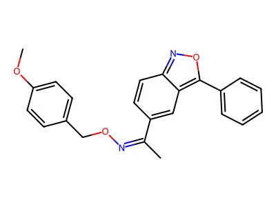N-[(4-methoxyphenyl)methoxy]-1-(3-phenyl-2,1-benzoxazol-5-yl)ethanimine structure
