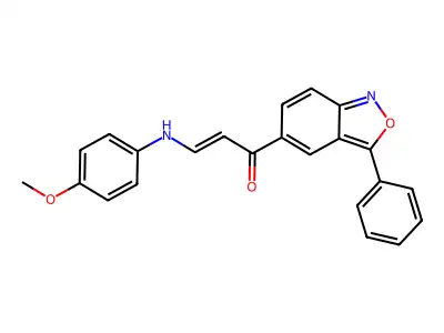 3-(4-Methoxyanilino)-1-(3-phenyl-2,1-benzoxazol-5-yl)prop-2-en-1-one structure