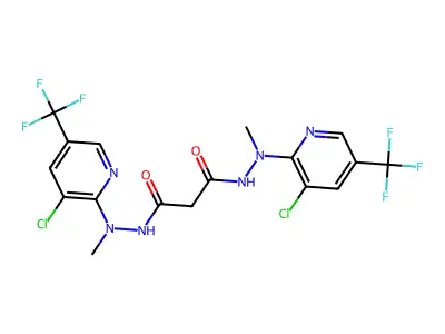 N',N'-bis[3-chloro-5-(trifluoromethyl)pyridin-2-yl]-N'1,N'3-dimethylpropanedihydrazide structure