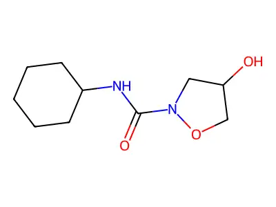 N-cyclohexyl-4-hydroxy-1,2-oxazolidine-2-carboxamide structure